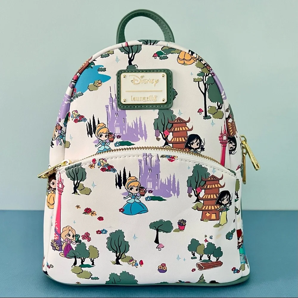 Loungefly Disney Princess Landscape White Mini Backpack‎